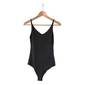 Acne studios anthracite viscose crepe bodysuit